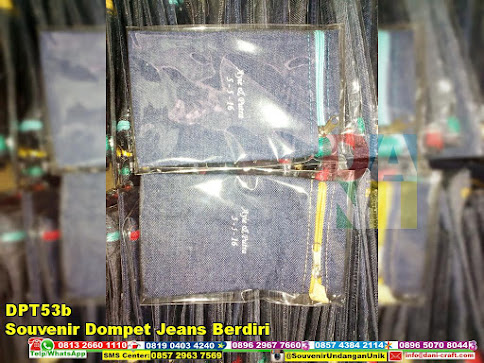 jual Souvenir Dompet Jeans Berdiri