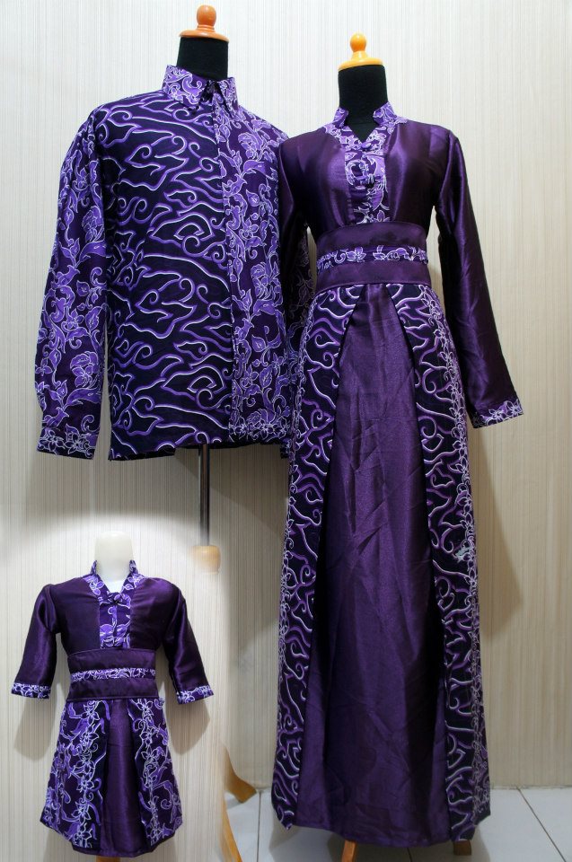 gambar model  gamis batik  kombinasi 