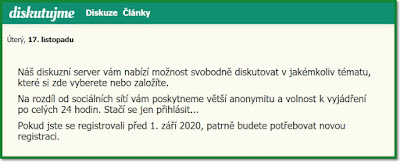 diskutujme.online úvodní stránka pro nepřihlášené na diskuzním fóru