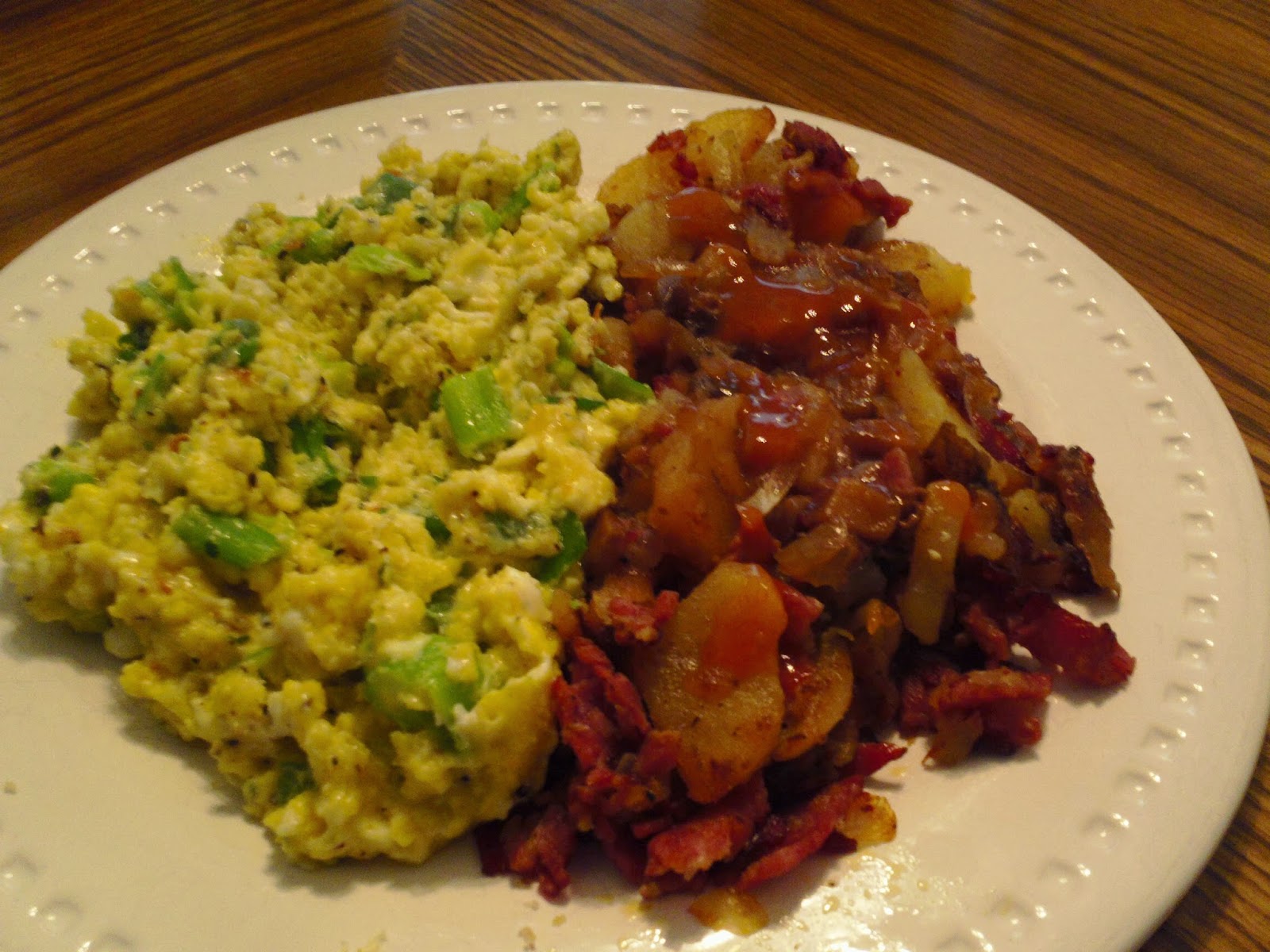 Food Ideas from Success is YOU! Corned Beef Hash, Scrambled Eggs with