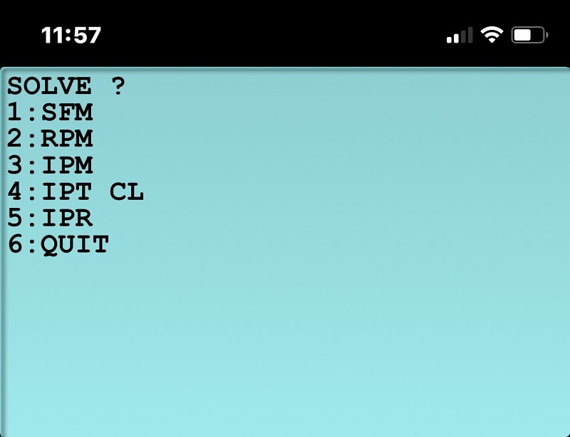 Surface Feet Per Minute Program for GrafNCalc83