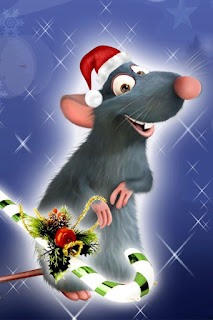 Beautiful card for the New year mouse and rat 2024. Free, beautiful live Christmas cards in the year of mouse
