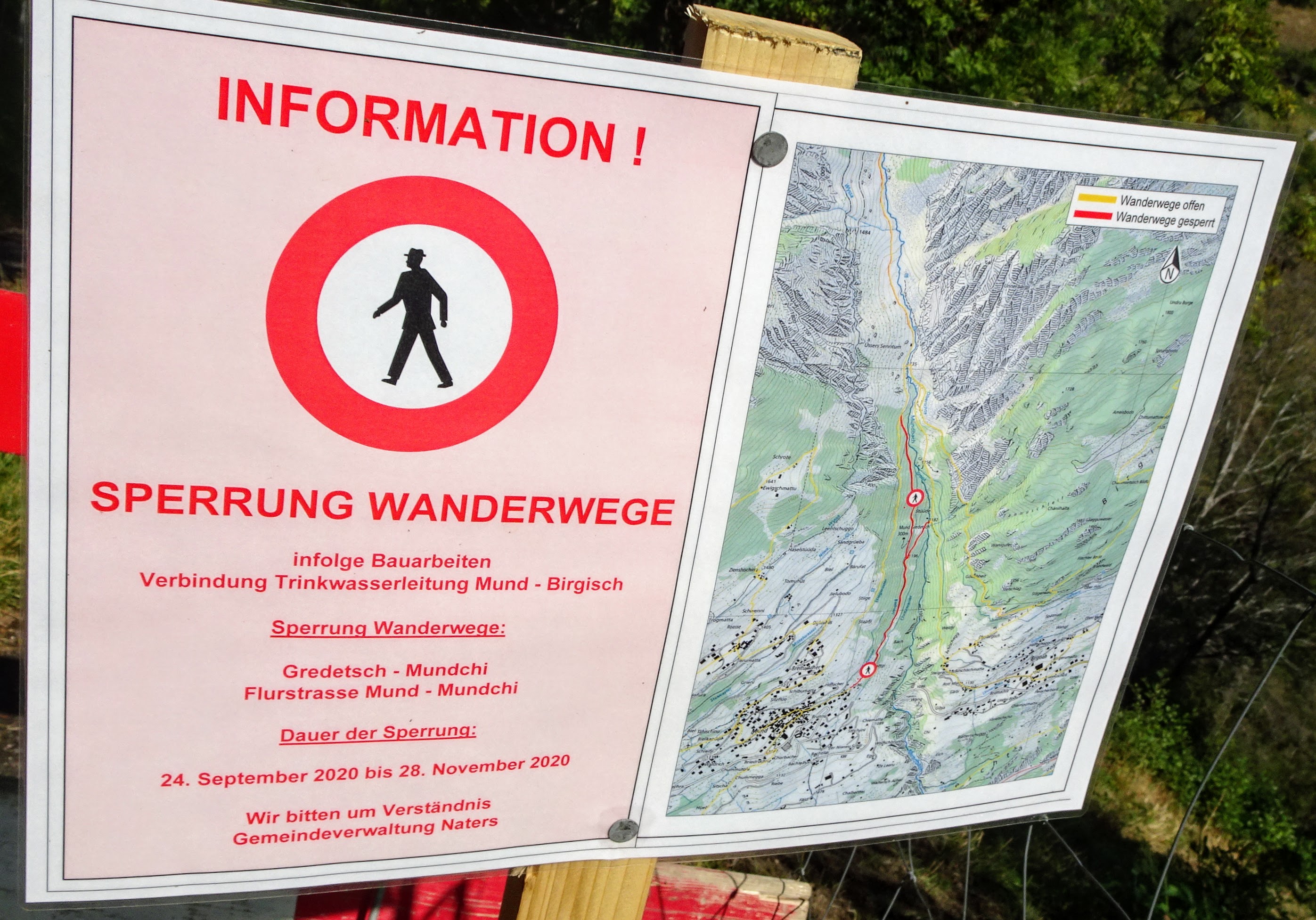 Naters Geimen Blatten Geimen Birgisch Mund (VS) Wandern mit