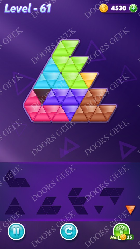 Block! Triangle Puzzle Advanced Level 61 Solution Doors Geek