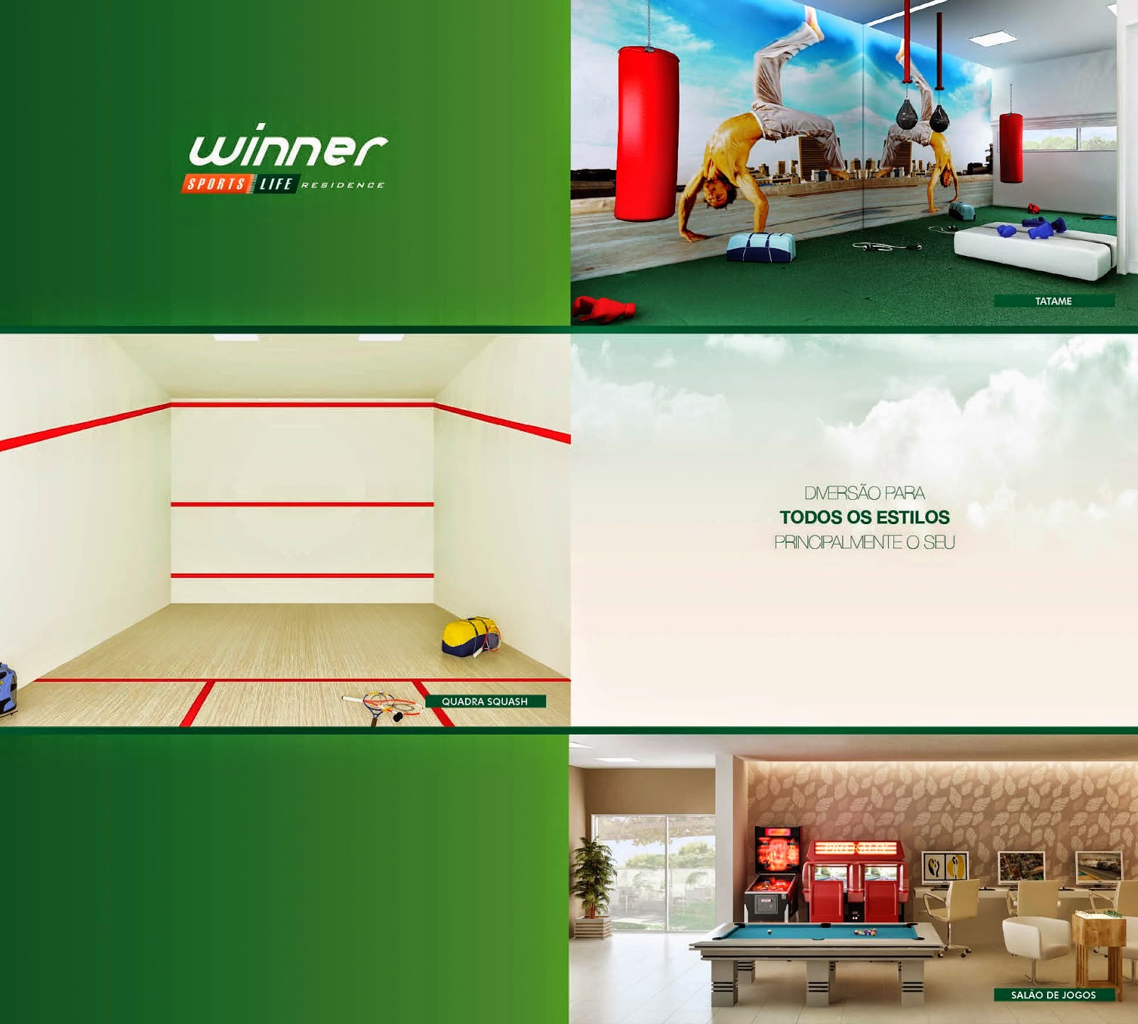 WINNER SPORTS LIFE RESIDENCE 3Q de 75m² / 2Q de 63m² / 1Q de 43m³
