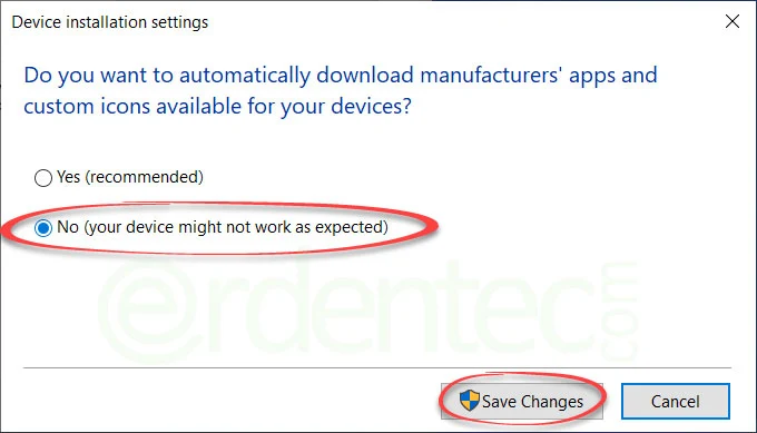 Disable Automatic Driver Update in Windows 10