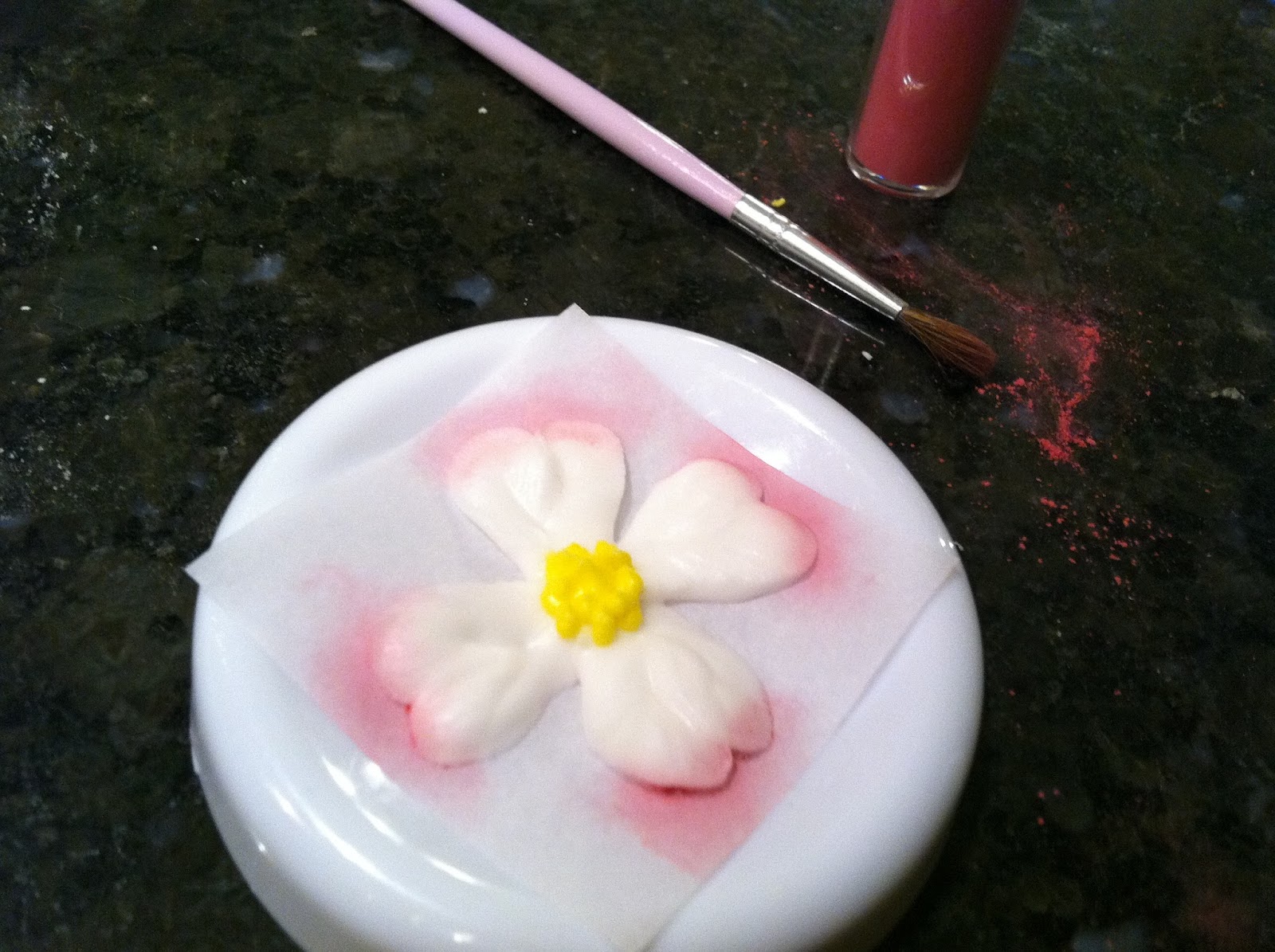 The Iced Queen Piping Dogwood Flowers in Royal Icing