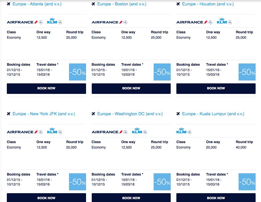 Rewards Canada Air France KLM Flying Blue Promo Awards Save 25 on