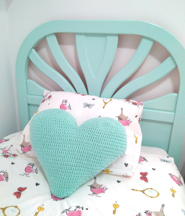 cabecero mint menta corazon crochet