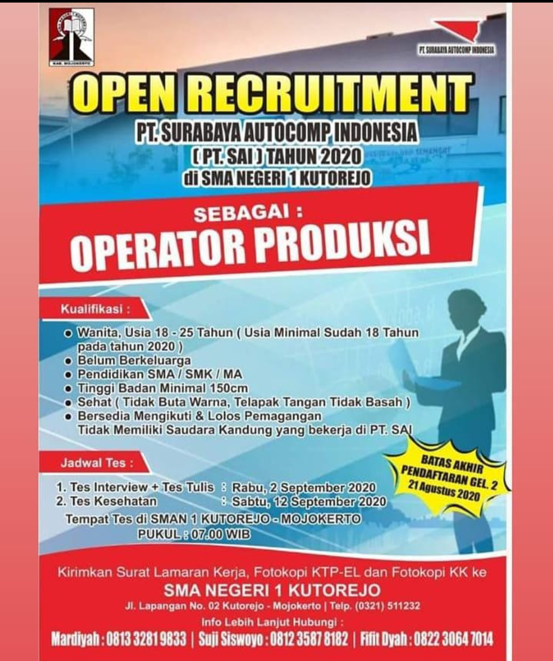 RUMAH INSPIRASI: LOWONGAN KERJA TERBARU PT. SAI JATIM