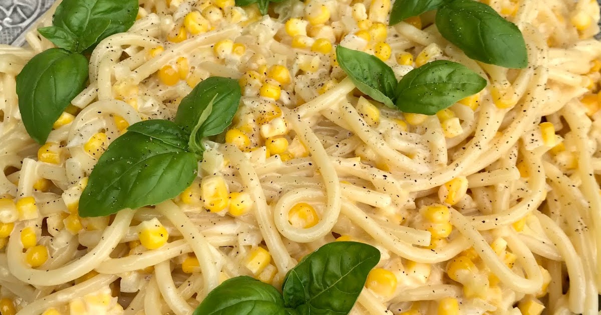Cinas receptsamling Vegetarisk pasta carbonara med majs
