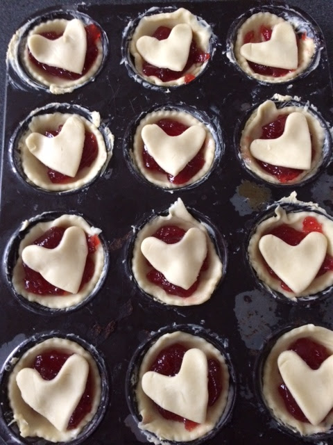 Tarts with heart tops