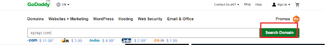 buying a domain on godaddy