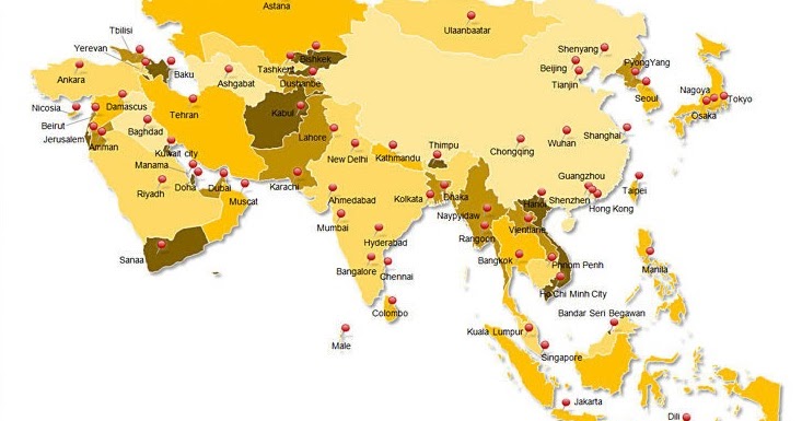 Letak Astronomis, Geografis dan Luas Benua Asia Dunia Letak Astronomis, Geografis dan Luas Benua Asia Dunia
