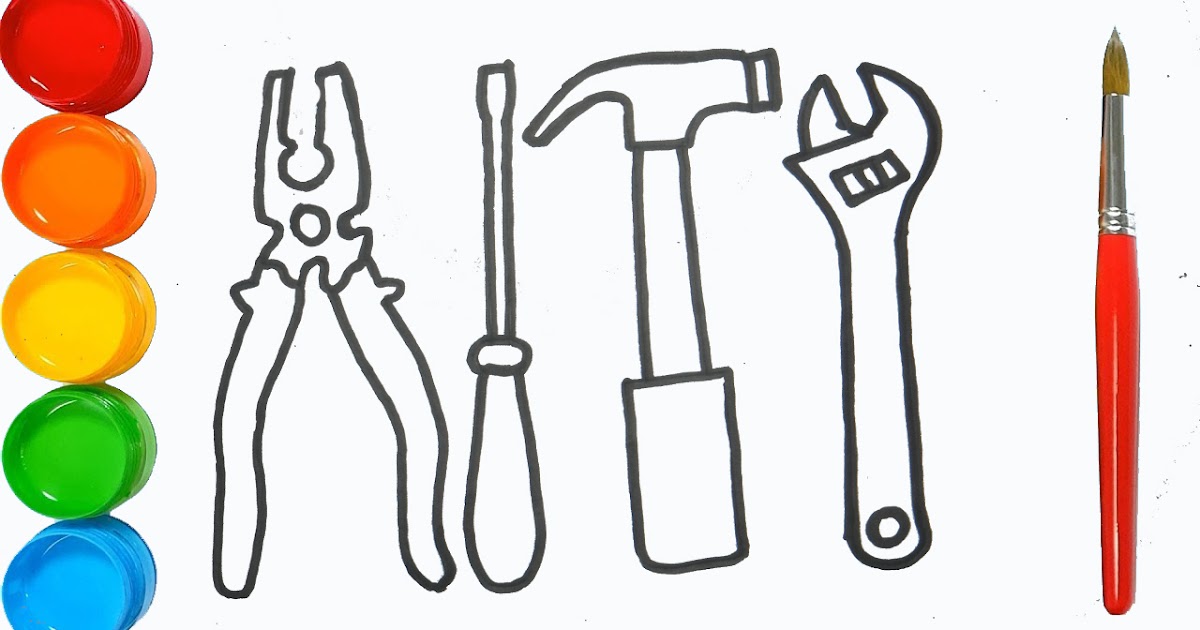 Glitter Toy Repair Tools coloring pages | Baby Repair Tools Coloring