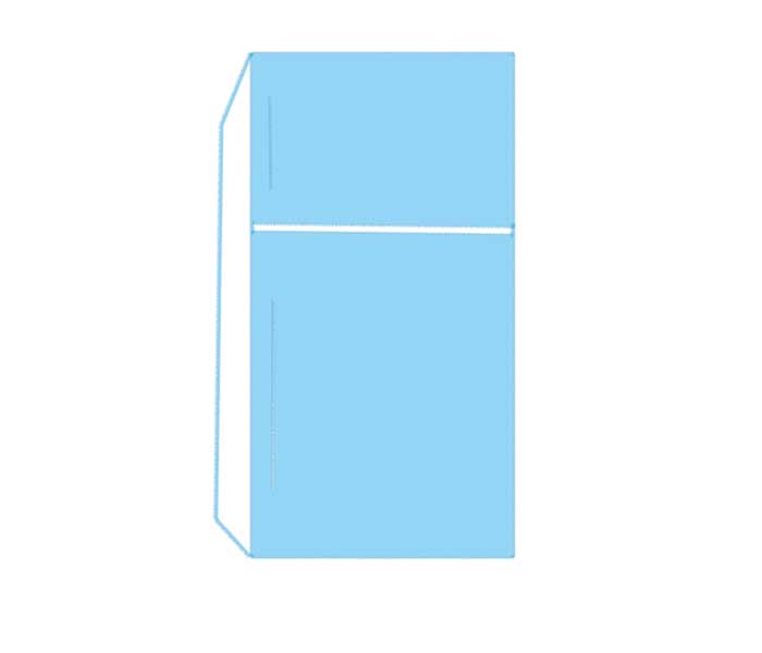 Refrigerator drawing easy step by step with colour