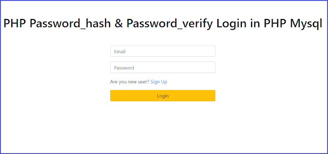 PHP Password_hash & Password_verify Login in PHP Mysql PHP Password_hash & Password_verify Login in PHP Mysql