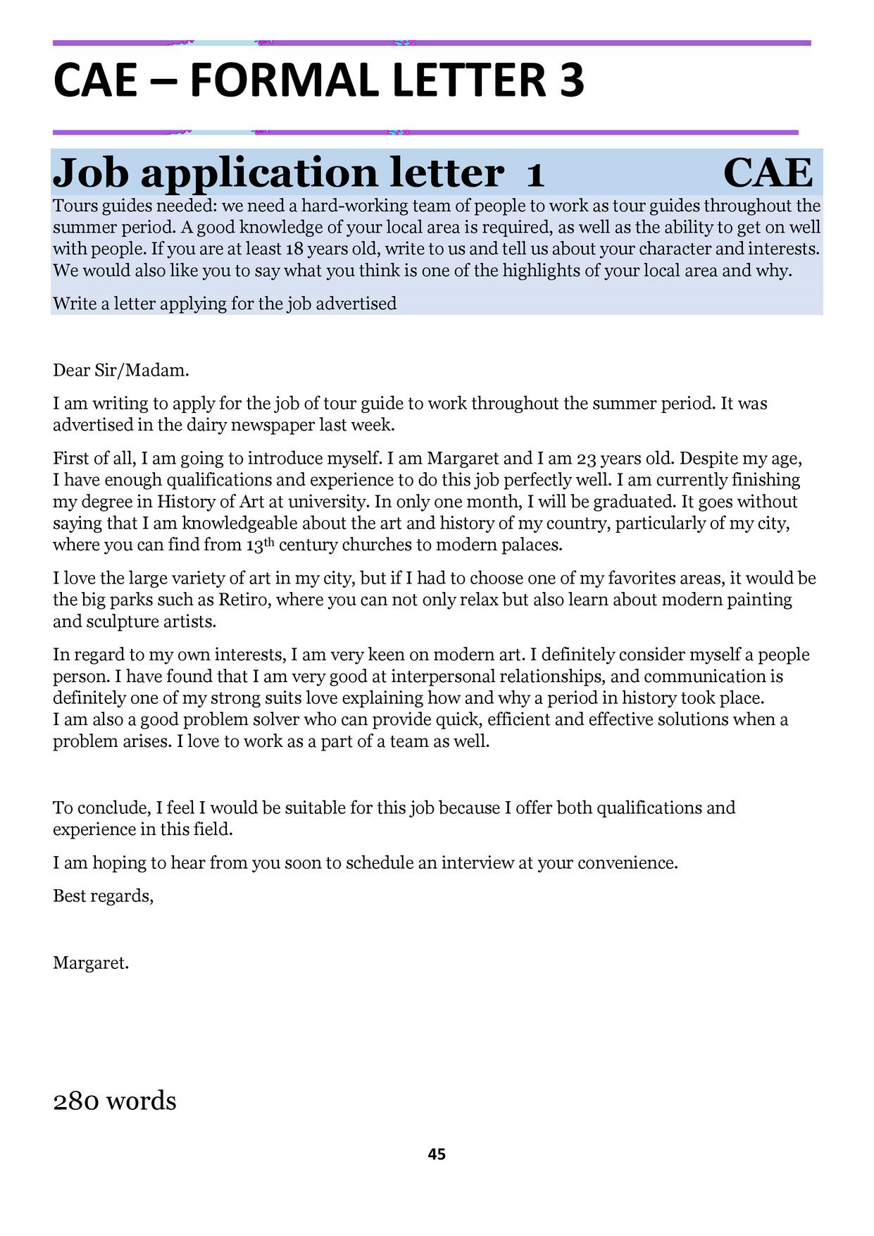 Formal Letter Cae Formal Letter