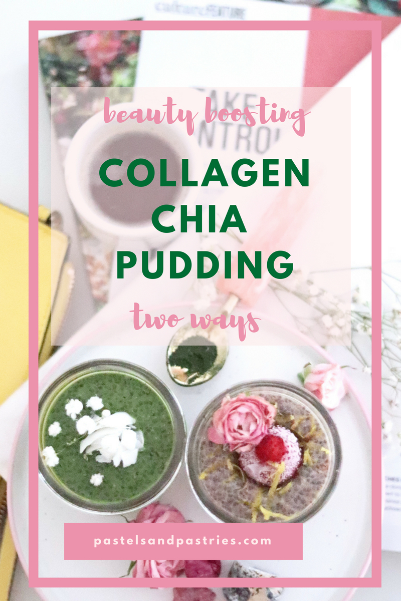Beauty Boosting Collagen Chia Breakfast with Vital Proteins Matcha Strawberry Lemon Collagen