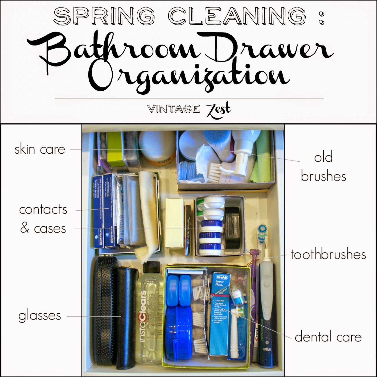 Spring Cleaning: Creating an Organized Bathroom Drawer! on Diane's Vintage Zest!