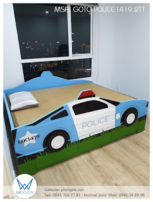 Giường ô tô cảnh sát số hiệu MK1419 kiểu 2 tầng thấp có 3 ngăn kéo GOTO-POLICEMK1419.2TT