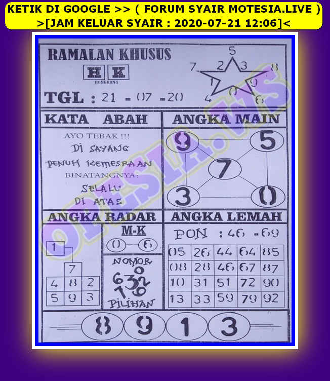 Diskusi Syair hk 21 Juli 2020 KODE SYAIR SGP SYAIR HK SYAIR SYDNEY 2020