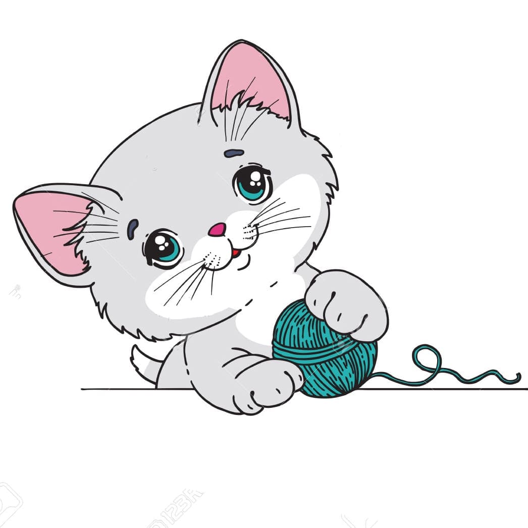 تعليم طريقة رسم قطة في خطوط رسم سهلة