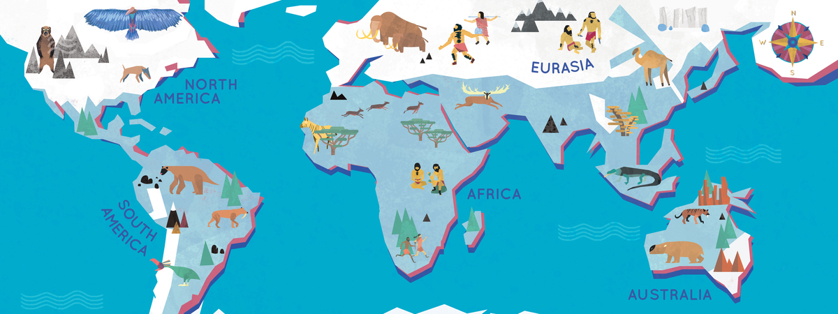 Карта мира во время ледникового периода