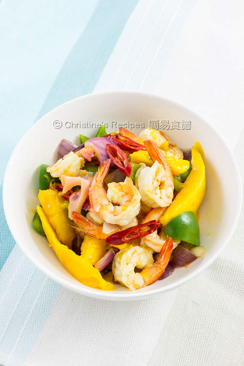 芒果炒蝦球 Stir Fried Prawns with Mango01