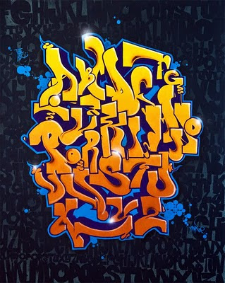 Graffiti Alphabet: A-Z Letter canvas for home decoration design