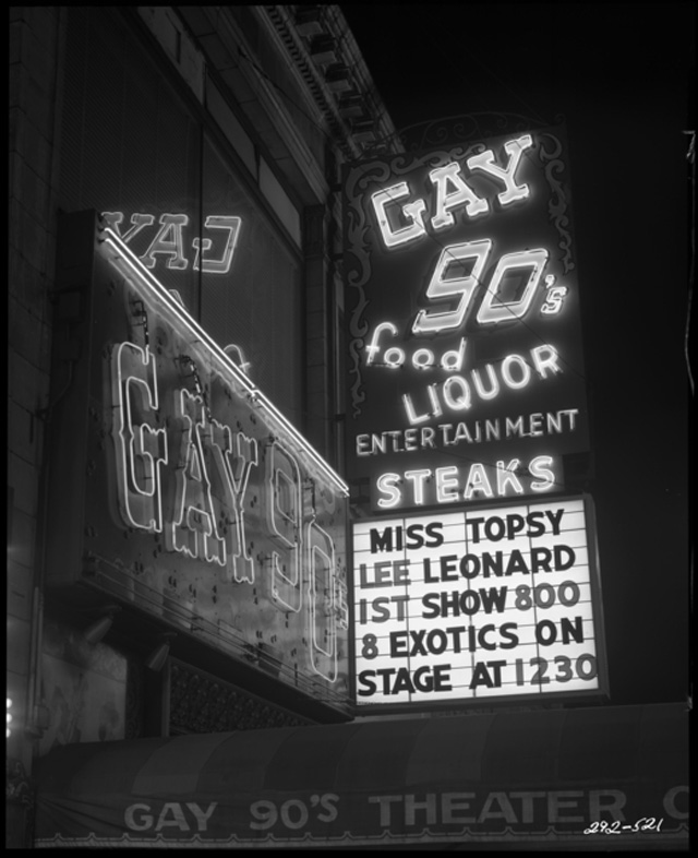 Gay 90's Bar at 408 Hennepin, Minneapolis, Minnesota, 1964 vintage