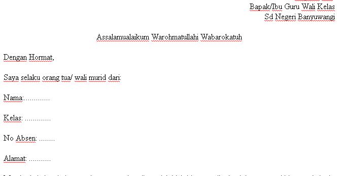 Contoh Surat Izin Sekolah Karena Sakit Sd Suratmenyuratnet
