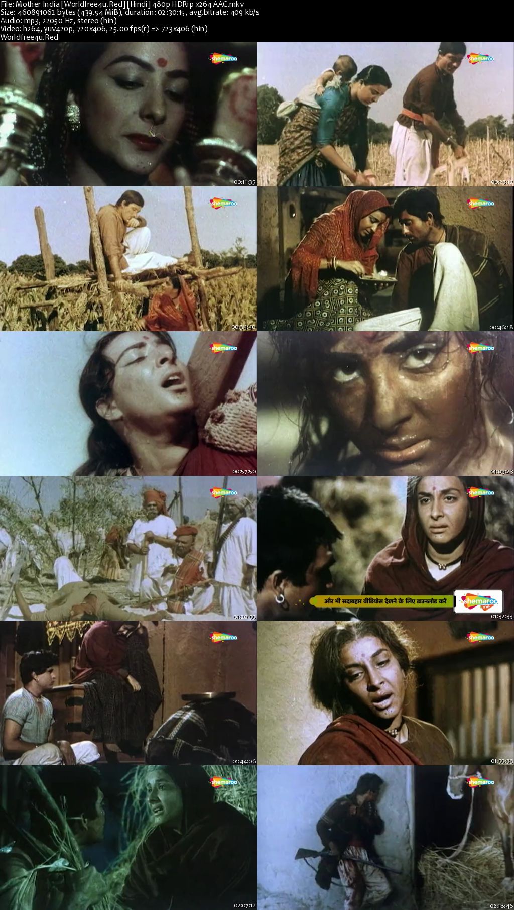 Mother India 1957 HDRip 480p 300Mb