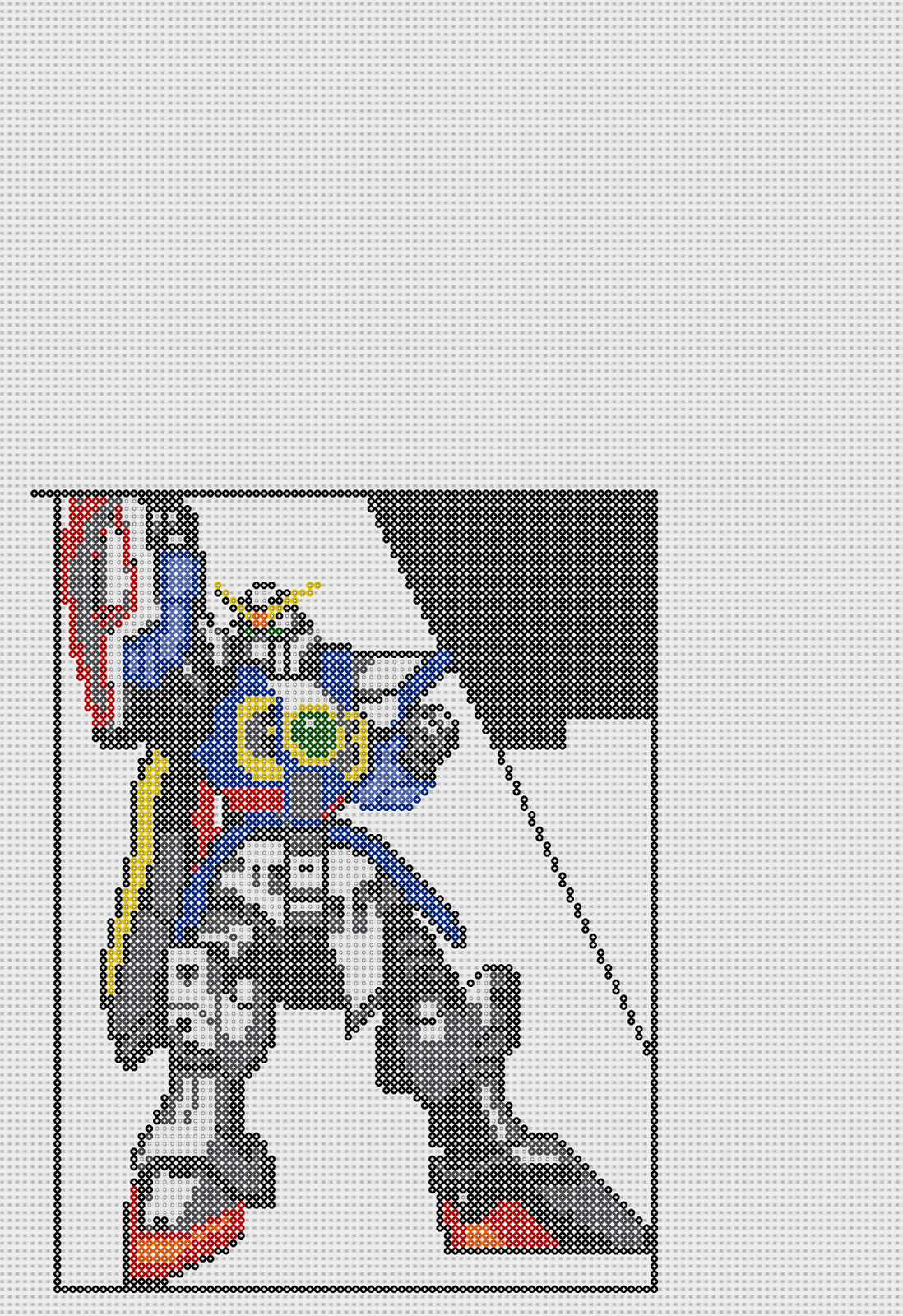 pixel art en perle hama gundam perler beads