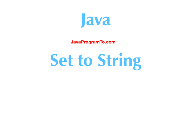 Java Set to String