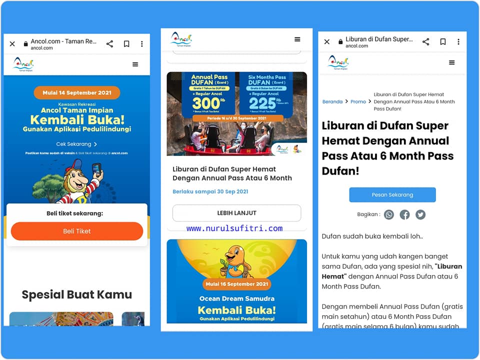 Cara Beli Tiket Annual Pass Dufan Ancol Online Nurul Sufitri Travel Blogger