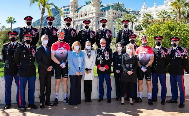 Prince Albert and Princess Stephanie received their personalized cycling jerseys of EKOI