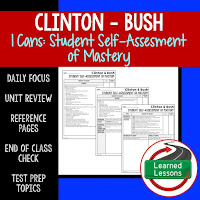 American History I Cans, Student Self-Assessment of Mastery, Clinton, Bush