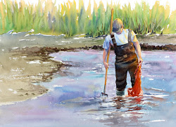 working paintings watercolor class clam digger barbara lacy angela unfinished