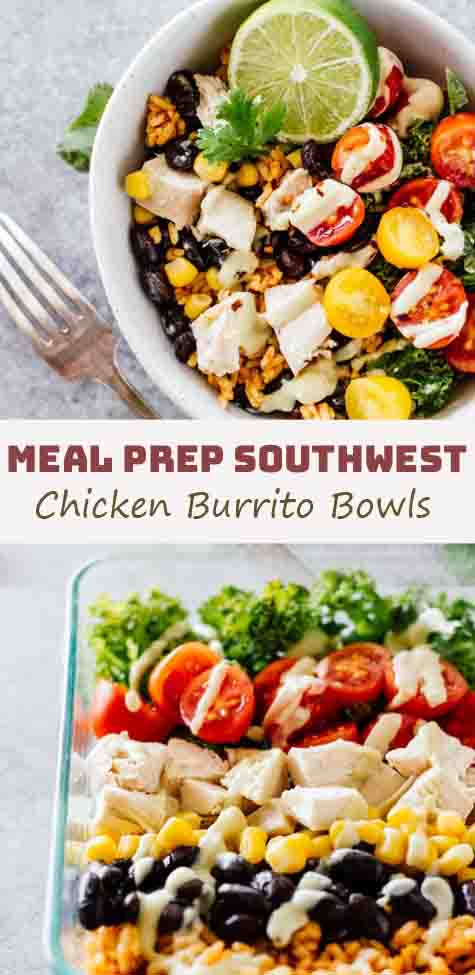Meal Prep Southwest Chicken Burrito Bowls ~ Food Recipes 9