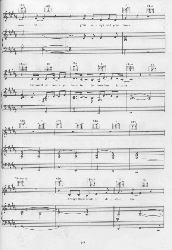 Dire Straits Brothers In Arms Partituras para Piano