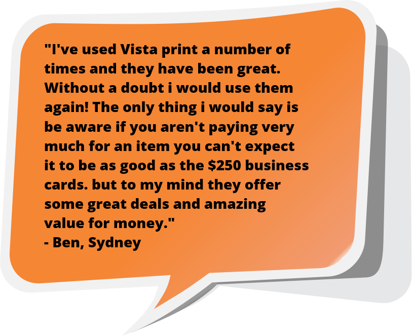 Vistaprint Australia testimonial - Ben from Sydney