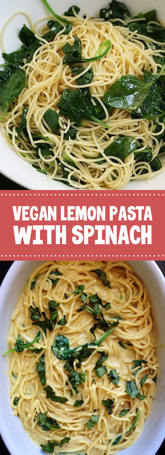 Vegan Lemon Pasta with Spinach vegan pasta