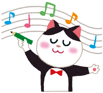 作曲家・音楽家の猫のイラスト