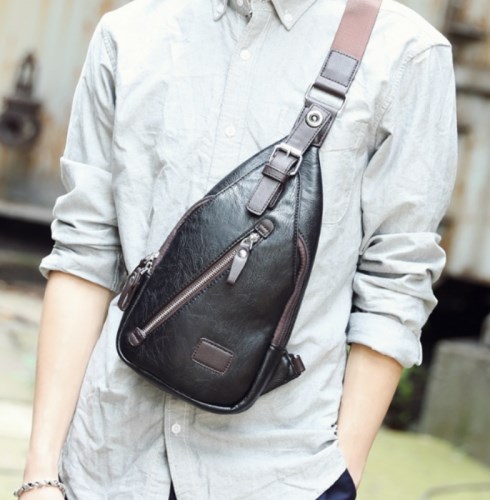 Túi đeo chéo da trơn màu