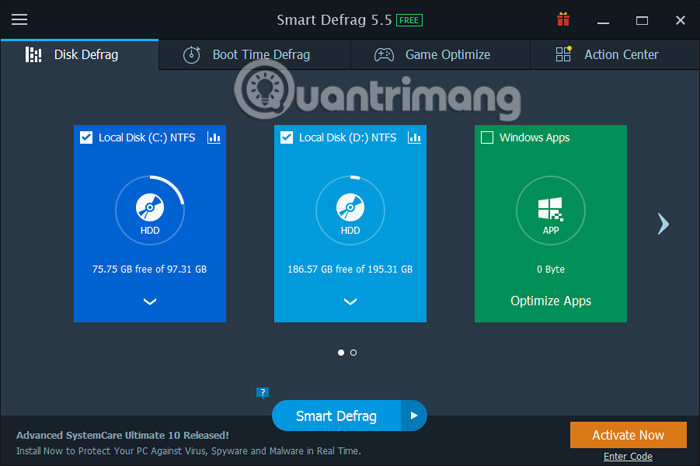 Программный интерфейс Smart Defrag
