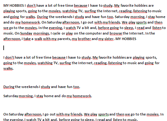 essay my free time activities