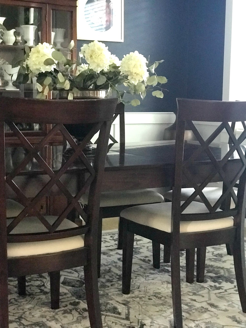 Dark and Moody Navy Blue Dining Room Reveal Rachel Teodoro