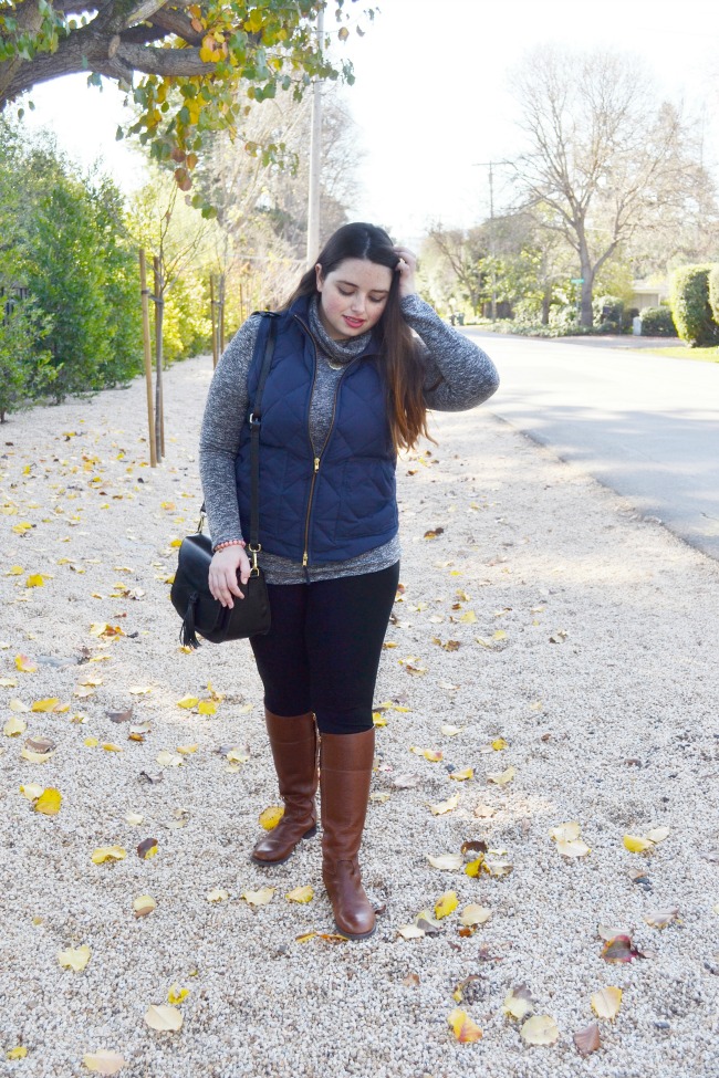 Puffer Vest And Tory Burch Riding Boots + A Giveaway | The Classic Brunette