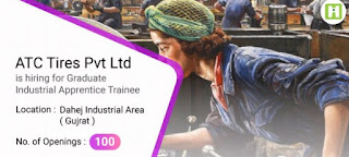 ATG Tires Hiring 100 Industrial Diploma Apprentice Trainees Female candidates Only Register Now.
